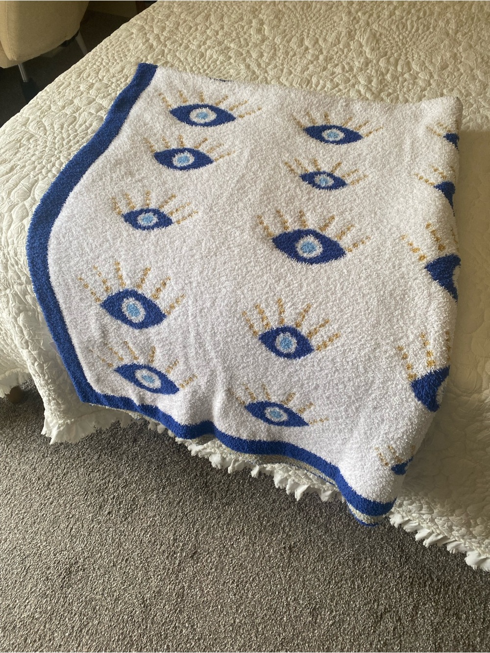 Rachel Zoe Evil Eye Feather-Soft Throw Blanket